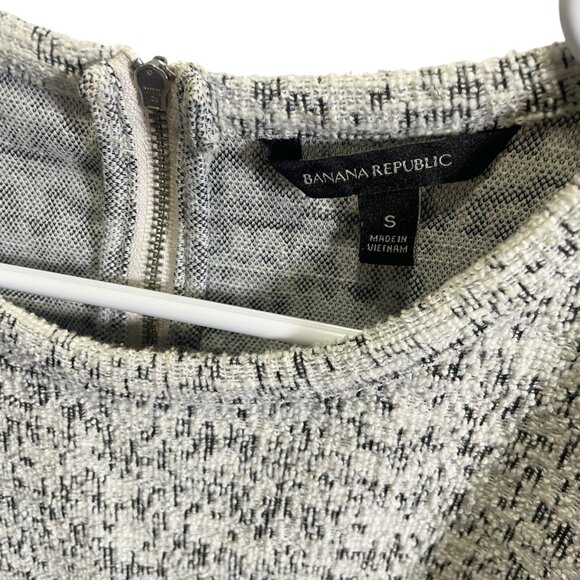 Banana Republic Tweed Short Sleeve Top & Pencil Skirt Set Black/White S/2 - Picture 4 of 4